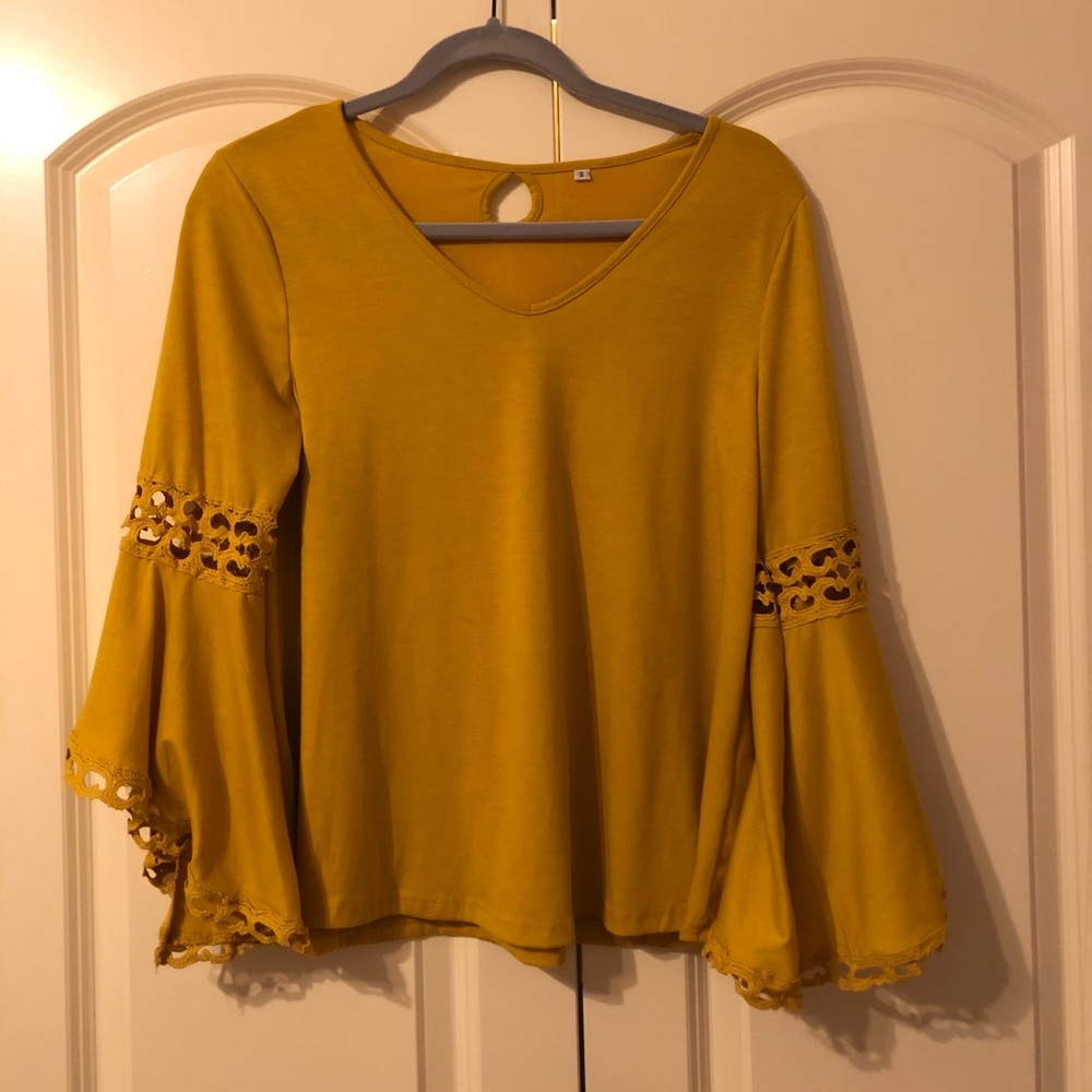 SHEIN yellow lace top